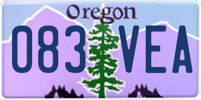 OR license plate 083VEA