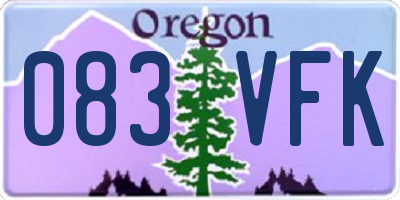 OR license plate 083VFK