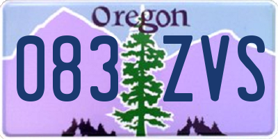 OR license plate 083ZVS