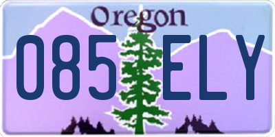 OR license plate 085ELY