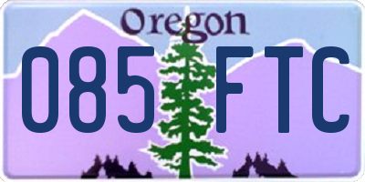 OR license plate 085FTC