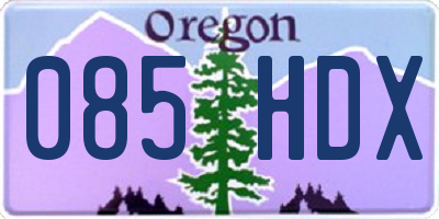 OR license plate 085HDX