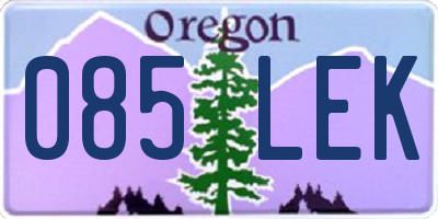 OR license plate 085LEK