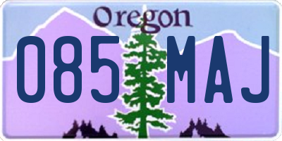 OR license plate 085MAJ