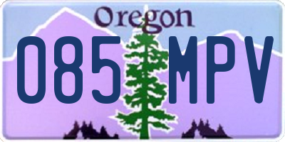 OR license plate 085MPV