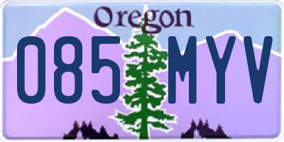 OR license plate 085MYV