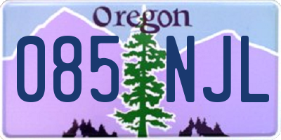 OR license plate 085NJL