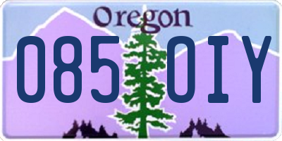 OR license plate 085OIY