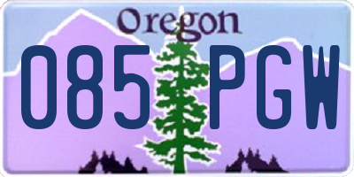 OR license plate 085PGW