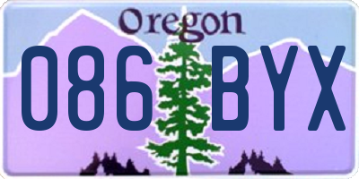 OR license plate 086BYX