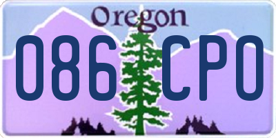 OR license plate 086CPO