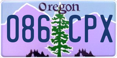 OR license plate 086CPX