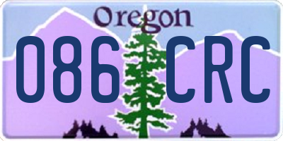 OR license plate 086CRC