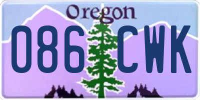OR license plate 086CWK
