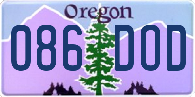 OR license plate 086DOD