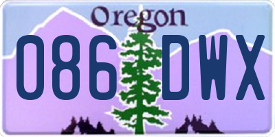 OR license plate 086DWX