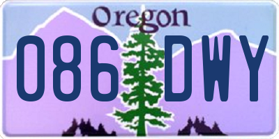 OR license plate 086DWY