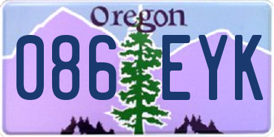 OR license plate 086EYK
