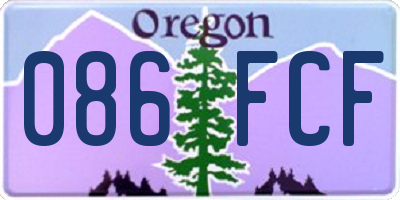 OR license plate 086FCF