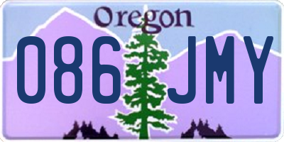 OR license plate 086JMY