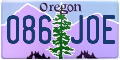 OR license plate 086JOE