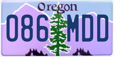 OR license plate 086MDD