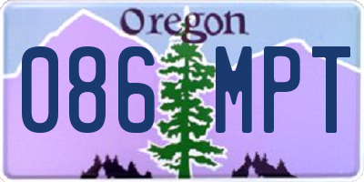 OR license plate 086MPT