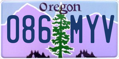 OR license plate 086MYV