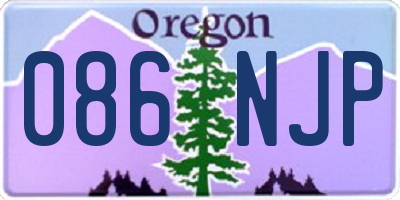 OR license plate 086NJP