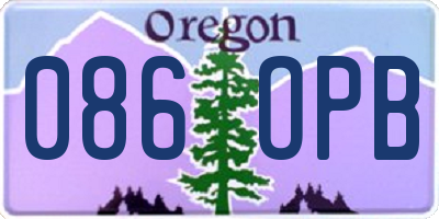 OR license plate 086OPB
