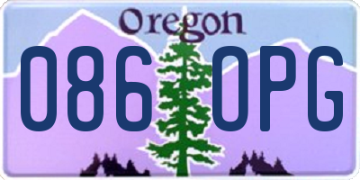OR license plate 086OPG