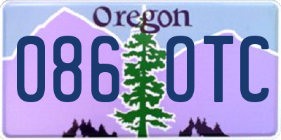 OR license plate 086OTC