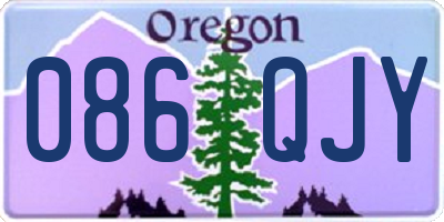 OR license plate 086QJY