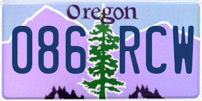 OR license plate 086RCW