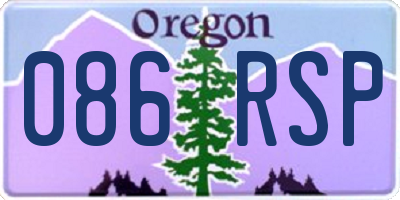 OR license plate 086RSP
