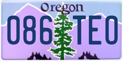 OR license plate 086TEO