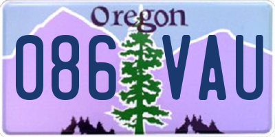 OR license plate 086VAU
