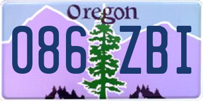 OR license plate 086ZBI