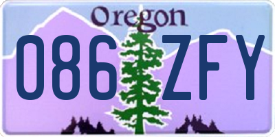 OR license plate 086ZFY