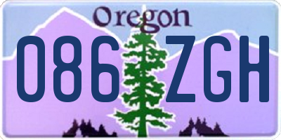 OR license plate 086ZGH