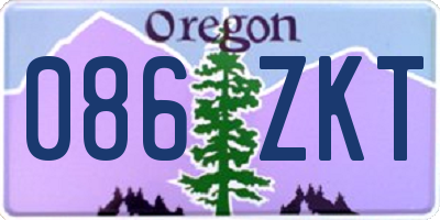 OR license plate 086ZKT
