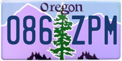OR license plate 086ZPM