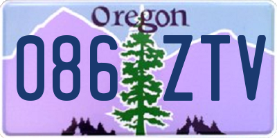 OR license plate 086ZTV