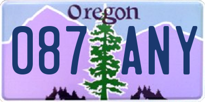 OR license plate 087ANY
