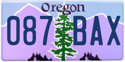 OR license plate 087BAX