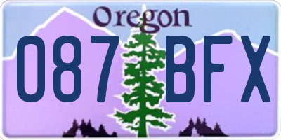 OR license plate 087BFX