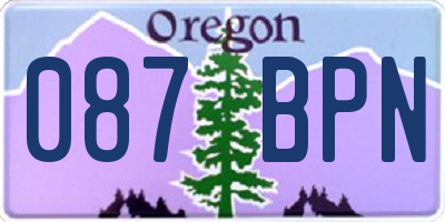 OR license plate 087BPN