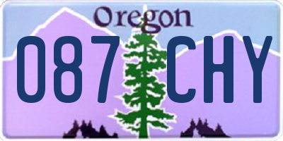 OR license plate 087CHY