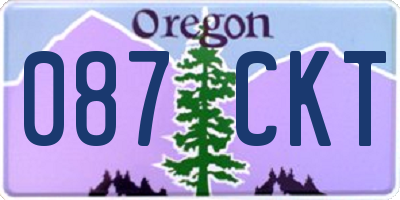 OR license plate 087CKT