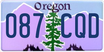 OR license plate 087CQD
